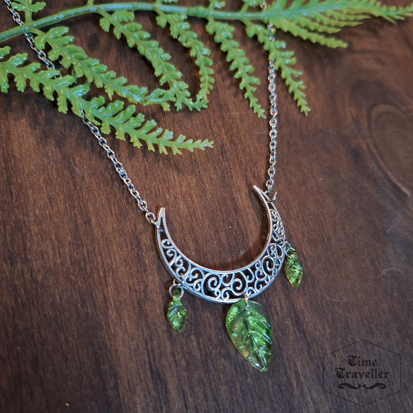 Witching Hour moon leaves - Necklace