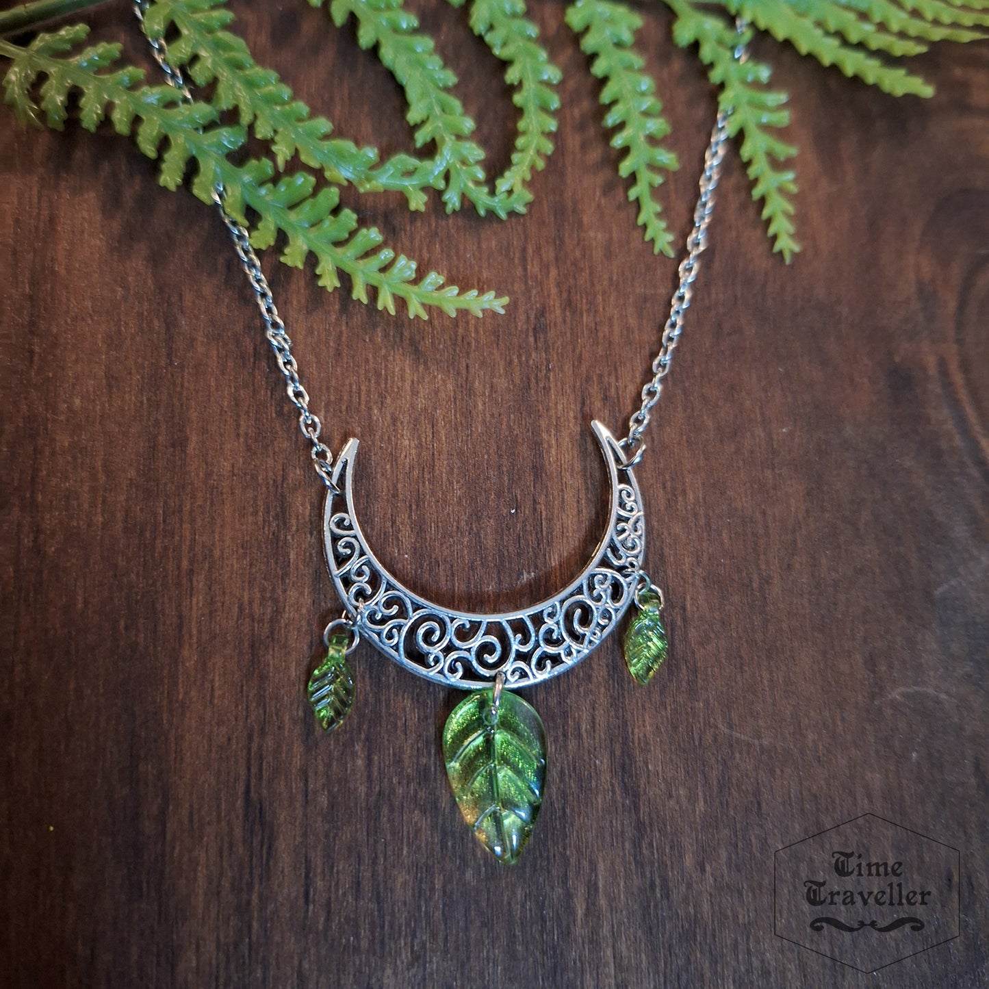 Witching Hour moon leaves - Necklace