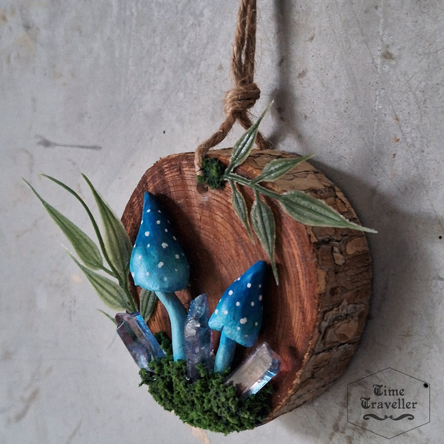 Fairy Garden Mushroom blue crystal - Wall Decor