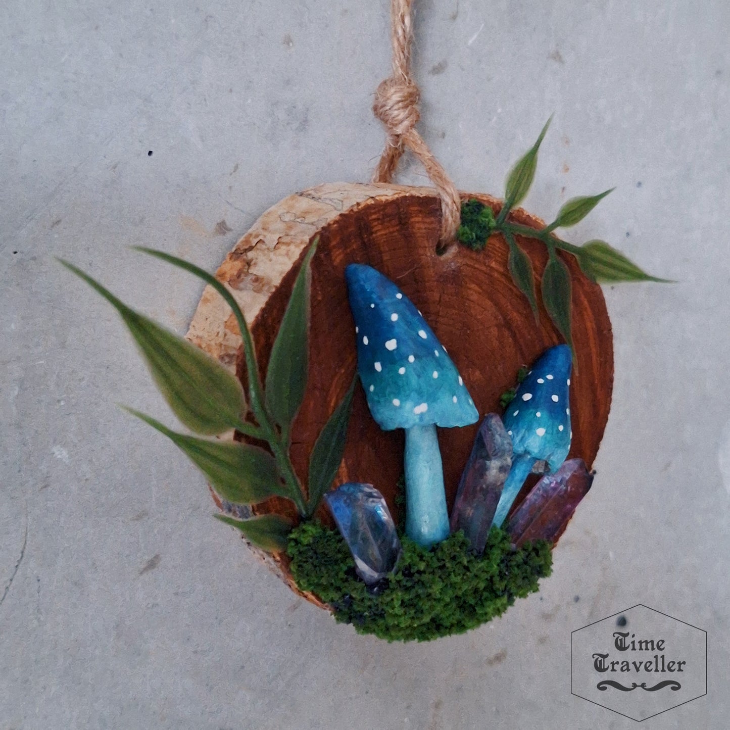 Fairy Garden Mushroom blue crystal - Wall Decor