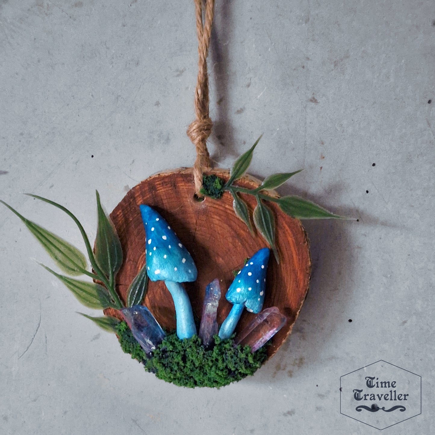 Fairy Garden Mushroom blue crystal - Wall Decor