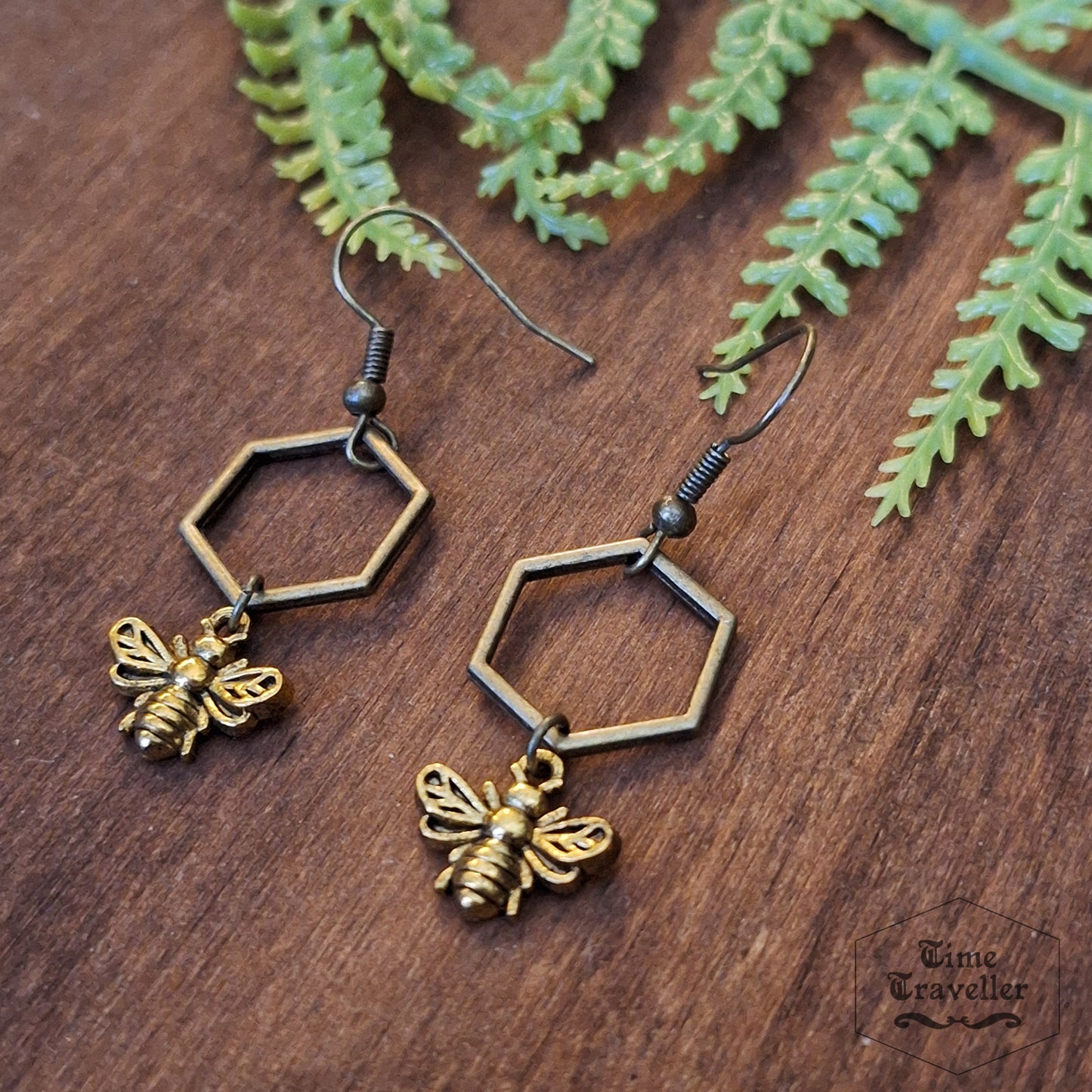 Forest Creature hexagonal  - Earrings