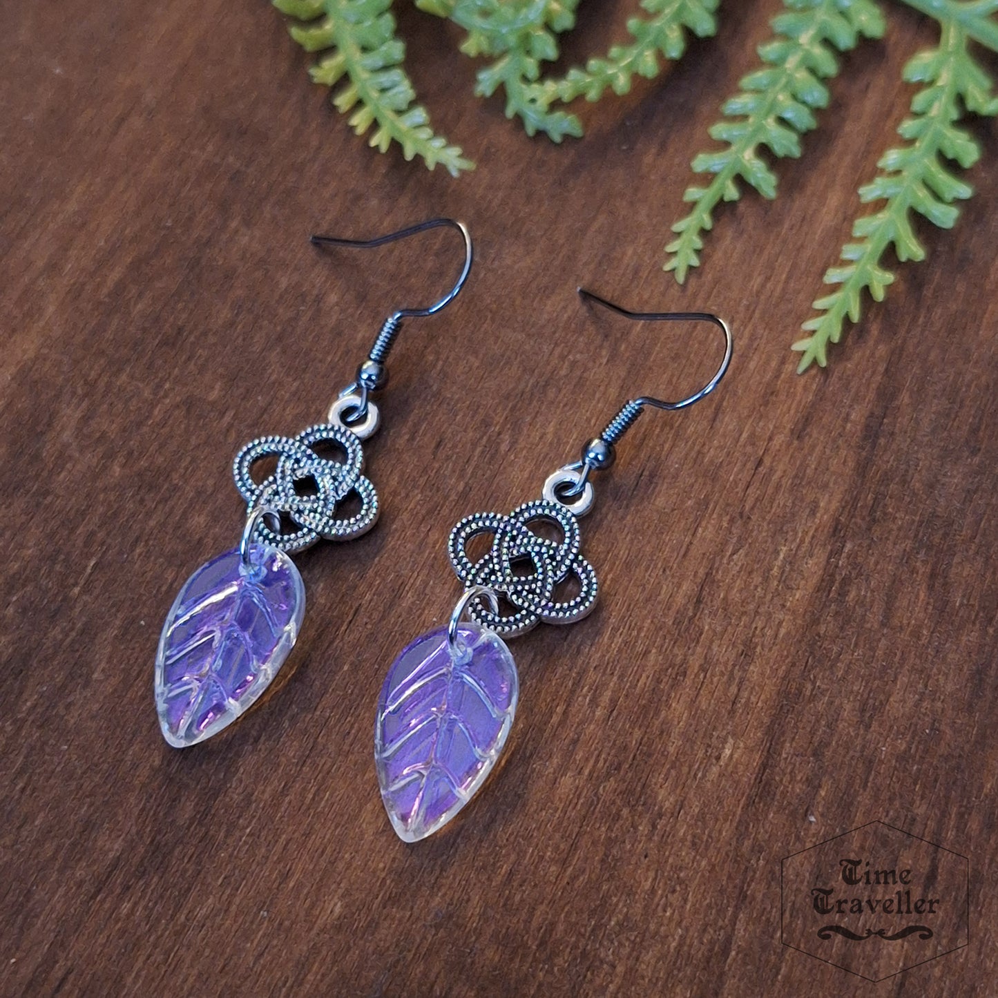 Fairy iridescent Leaf - Earrings