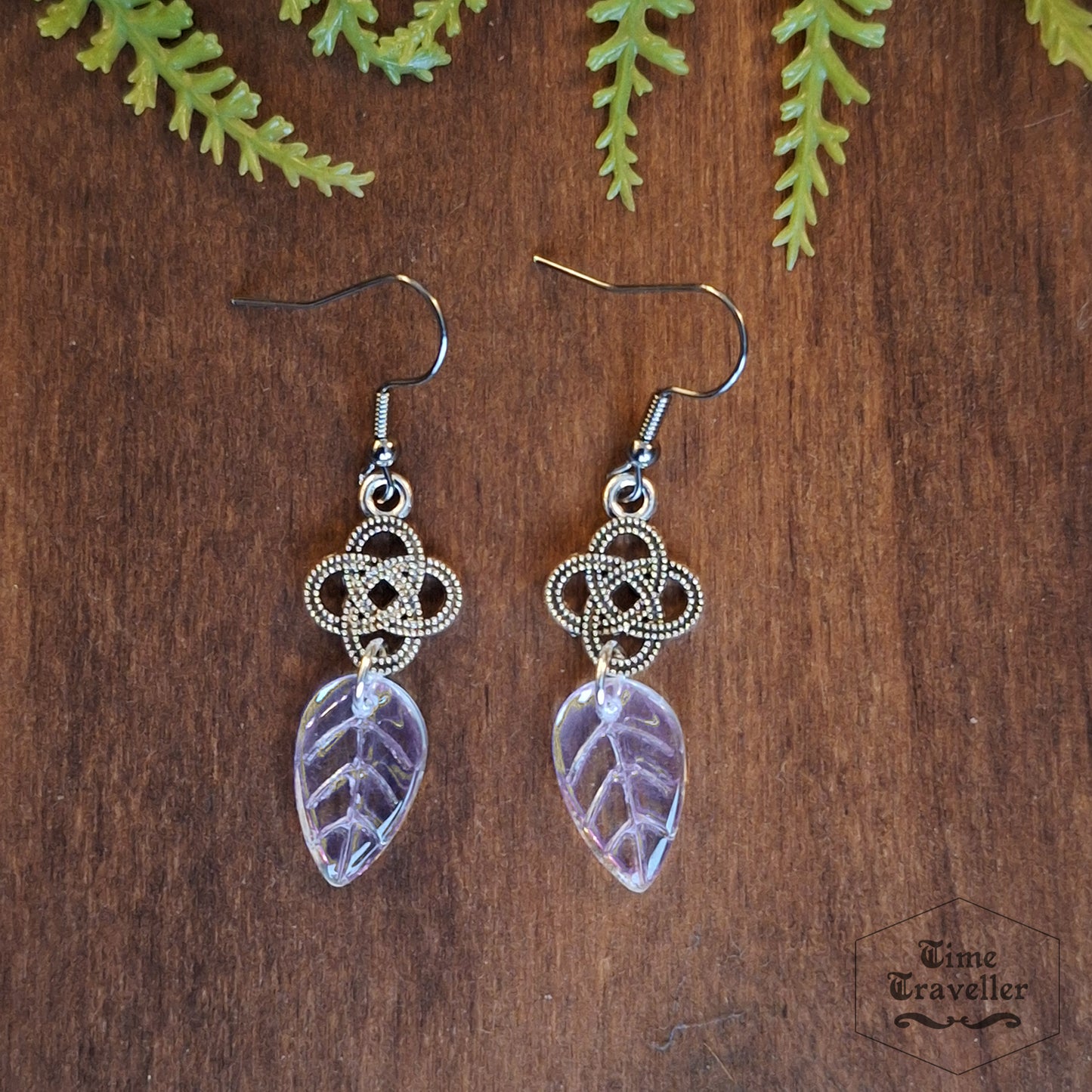 Fairy iridescent Leaf - Earrings