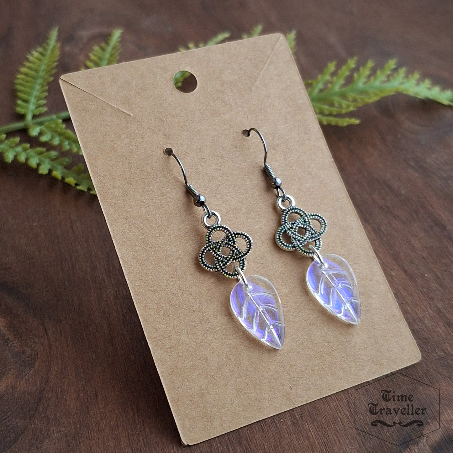 Fairy iridescent Leaf - Earrings